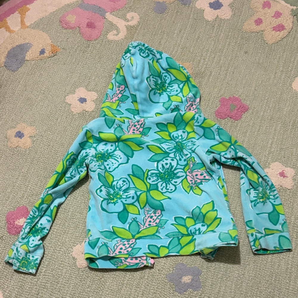 Lilly Pulitzer Kids Floral Hoodie - Blue and Green - Picture 2 of 9